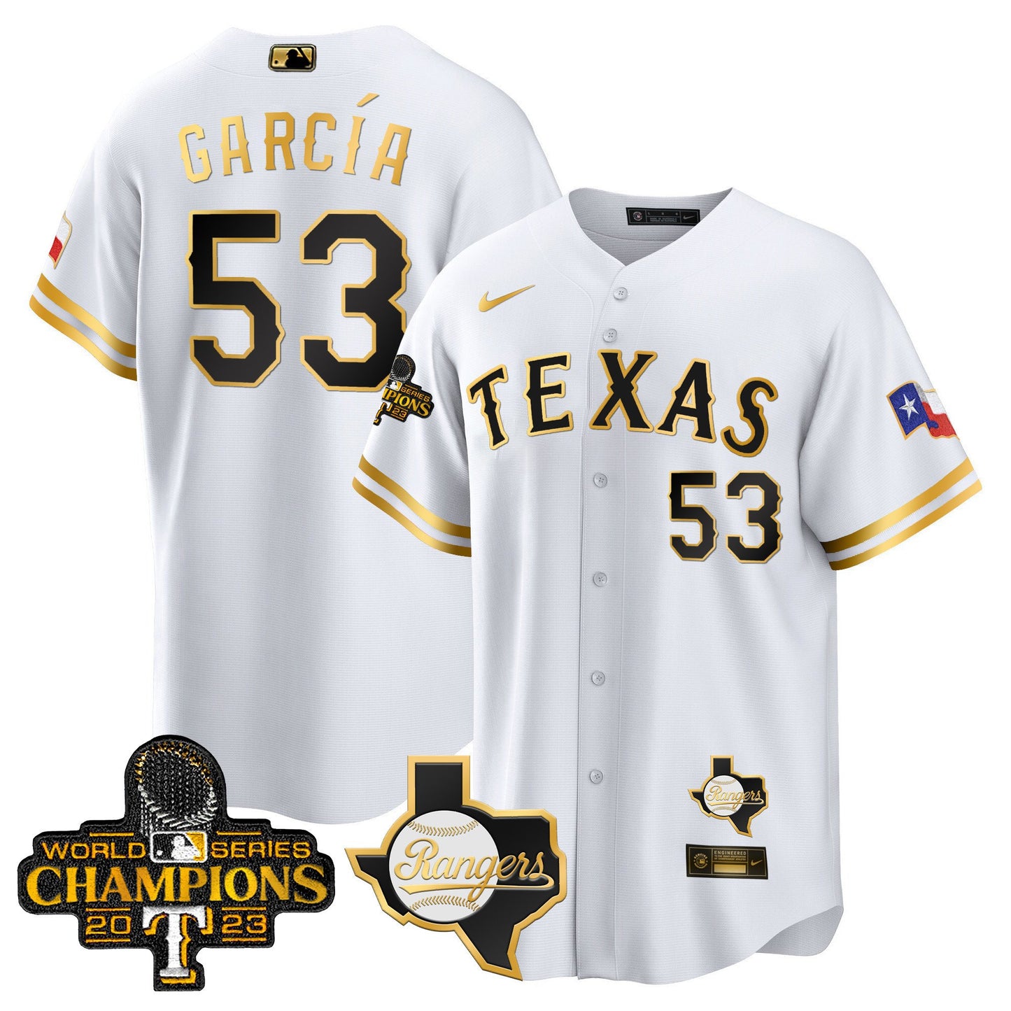 Texas Rangers 2023 World Series Champions Cool Base Jersey V2 - All Stitched