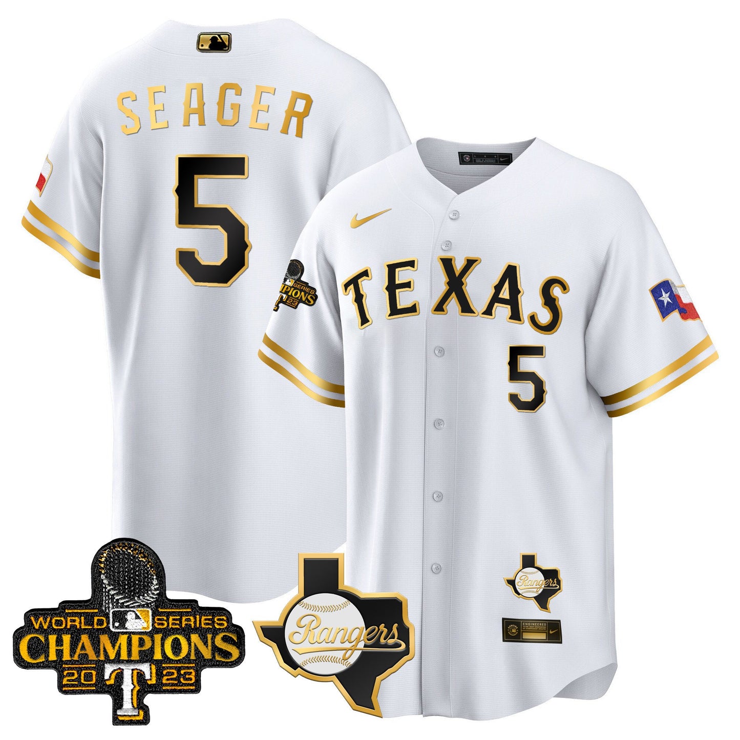 Texas Rangers 2023 World Series Champions Cool Base Jersey V2 - All Stitched