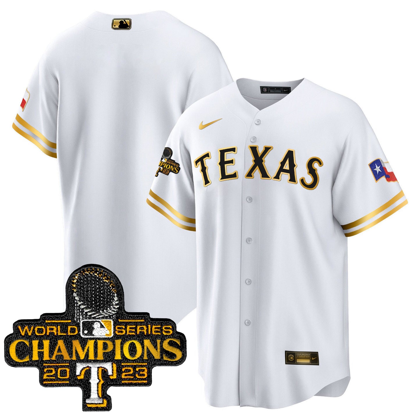 Texas Rangers 2023 World Series Champions Cool Base Jersey V2 - All Stitched