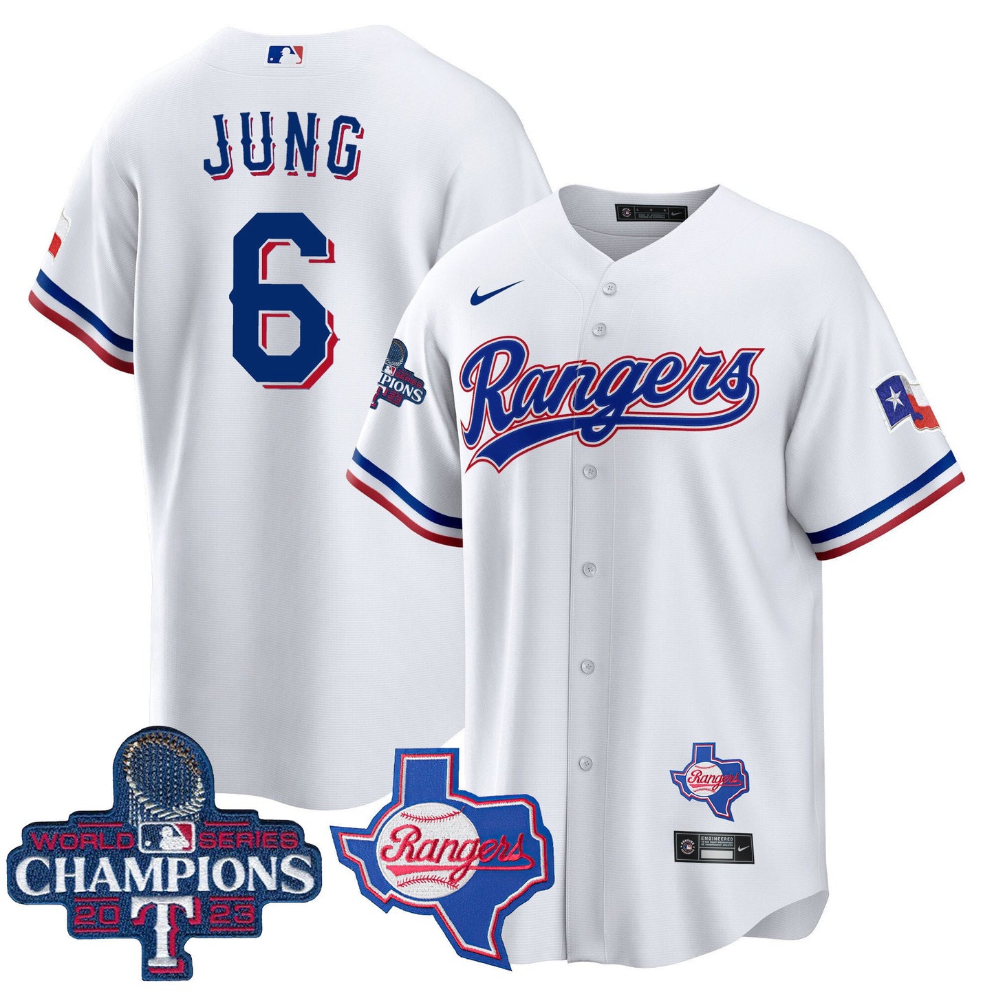 Texas Rangers 2023 World Series Champions Cool Base Jersey V2 - All Stitched