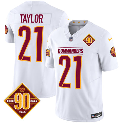 Washington Commanders 90th Anniversary Patch Vapor Jersey - All Stitched