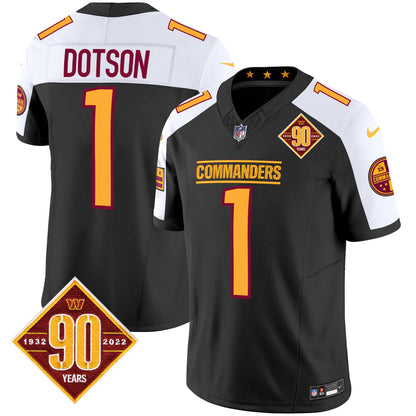 Washington Commanders 90th Anniversary Patch Vapor Jersey - All Stitched