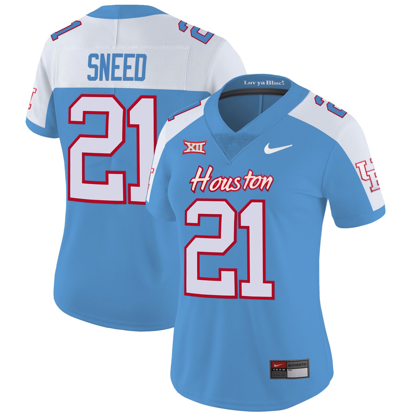 Women's Houston Cougars 2023 Oilers Inspired Vapor Jersey V4 - All Stitched