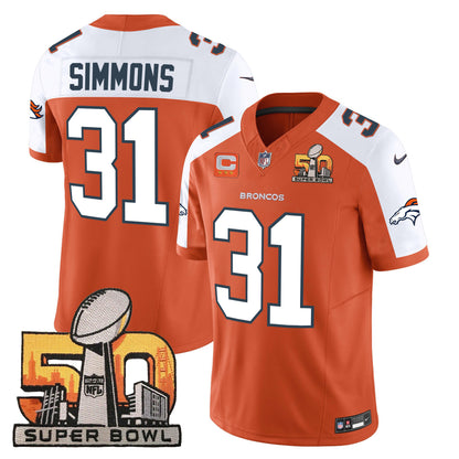 Denver Broncos Super Bowl 50 Patch Vapor Jersey - All Stitched