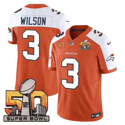 Denver Broncos Super Bowl 50 Patch Vapor Jersey - All Stitched