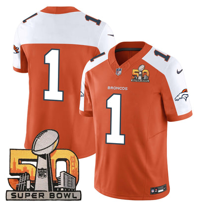 Denver Broncos Super Bowl 50 Patch Vapor Jersey - All Stitched