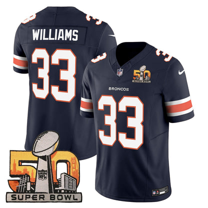 Denver Broncos Super Bowl 50 Patch Vapor Jersey - All Stitched