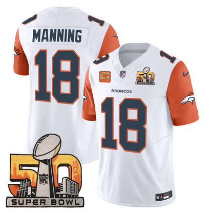 Denver Broncos Super Bowl 50 Patch Vapor Jersey - All Stitched