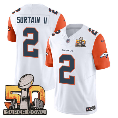 Denver Broncos Super Bowl 50 Patch Vapor Jersey - All Stitched