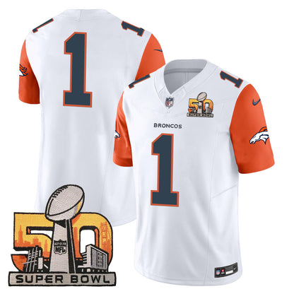 Denver Broncos Super Bowl 50 Patch Vapor Jersey - All Stitched