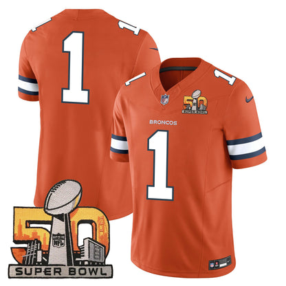 Denver Broncos Super Bowl 50 Patch Vapor Jersey - All Stitched