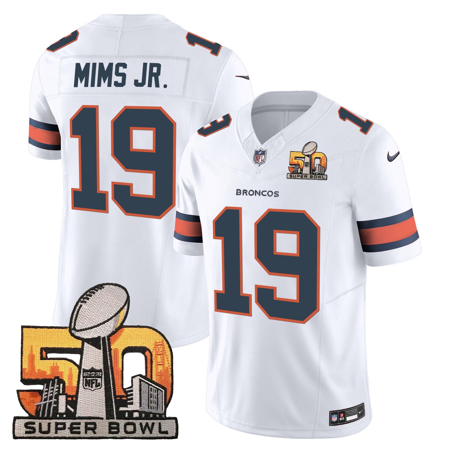 Denver Broncos Super Bowl 50 Patch Vapor Jersey - All Stitched