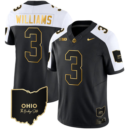 Ohio State Buckeyes 2023 Vapor Limited Gold Jersey - Ohio Patch - All Stitched