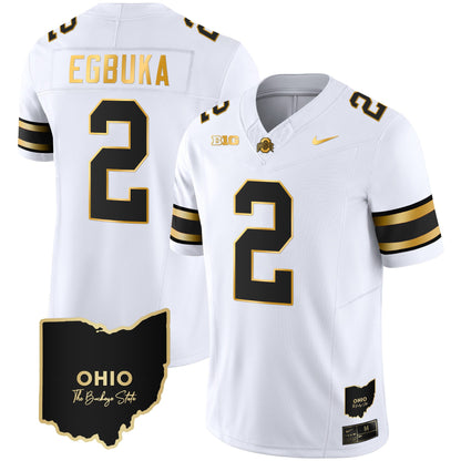 Ohio State Buckeyes 2023 Vapor Limited Gold Jersey - Ohio Patch - All Stitched