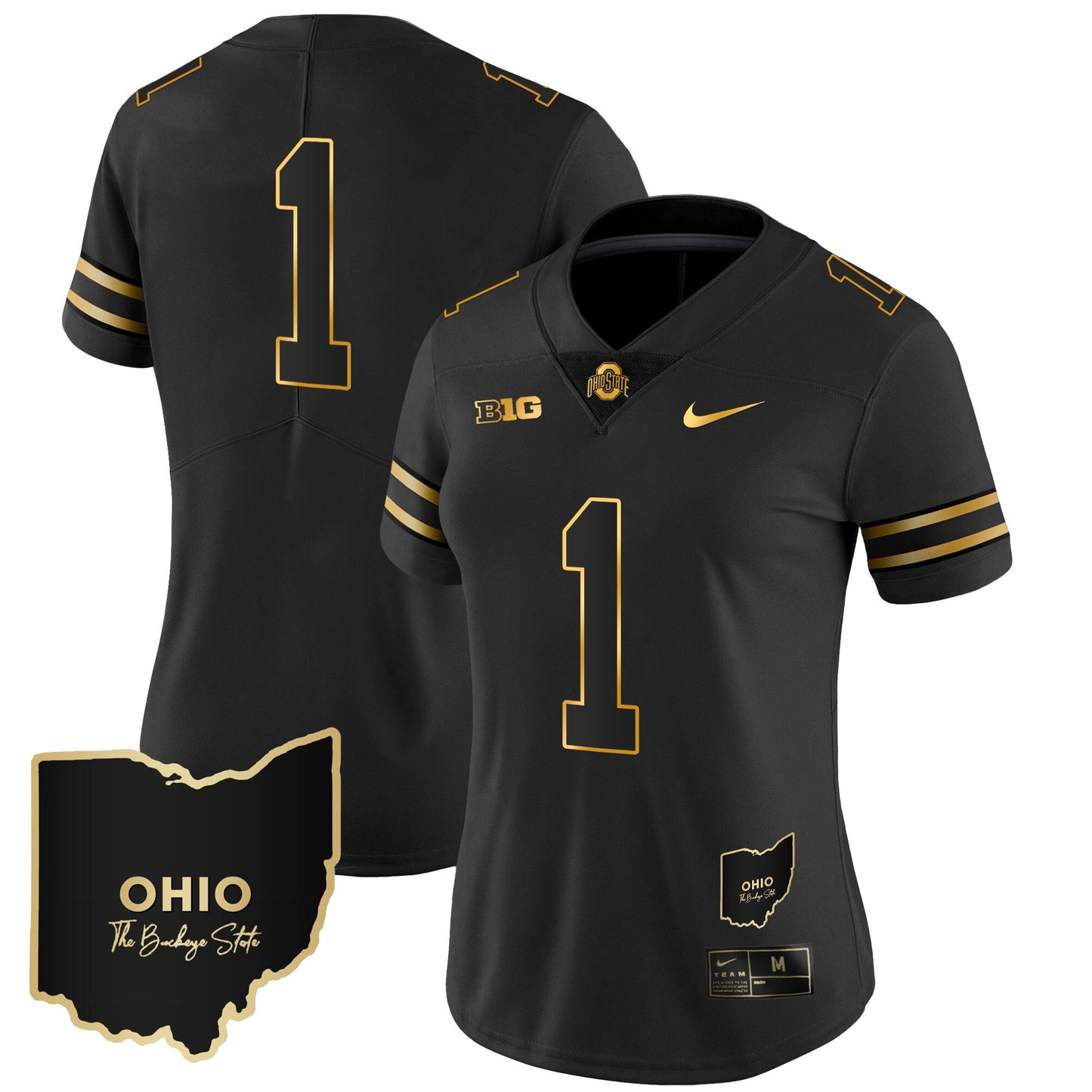 Women's Ohio State Buckeyes 2023 Vapor Limited Gold Jersey - Ohio Patch - All Stitched