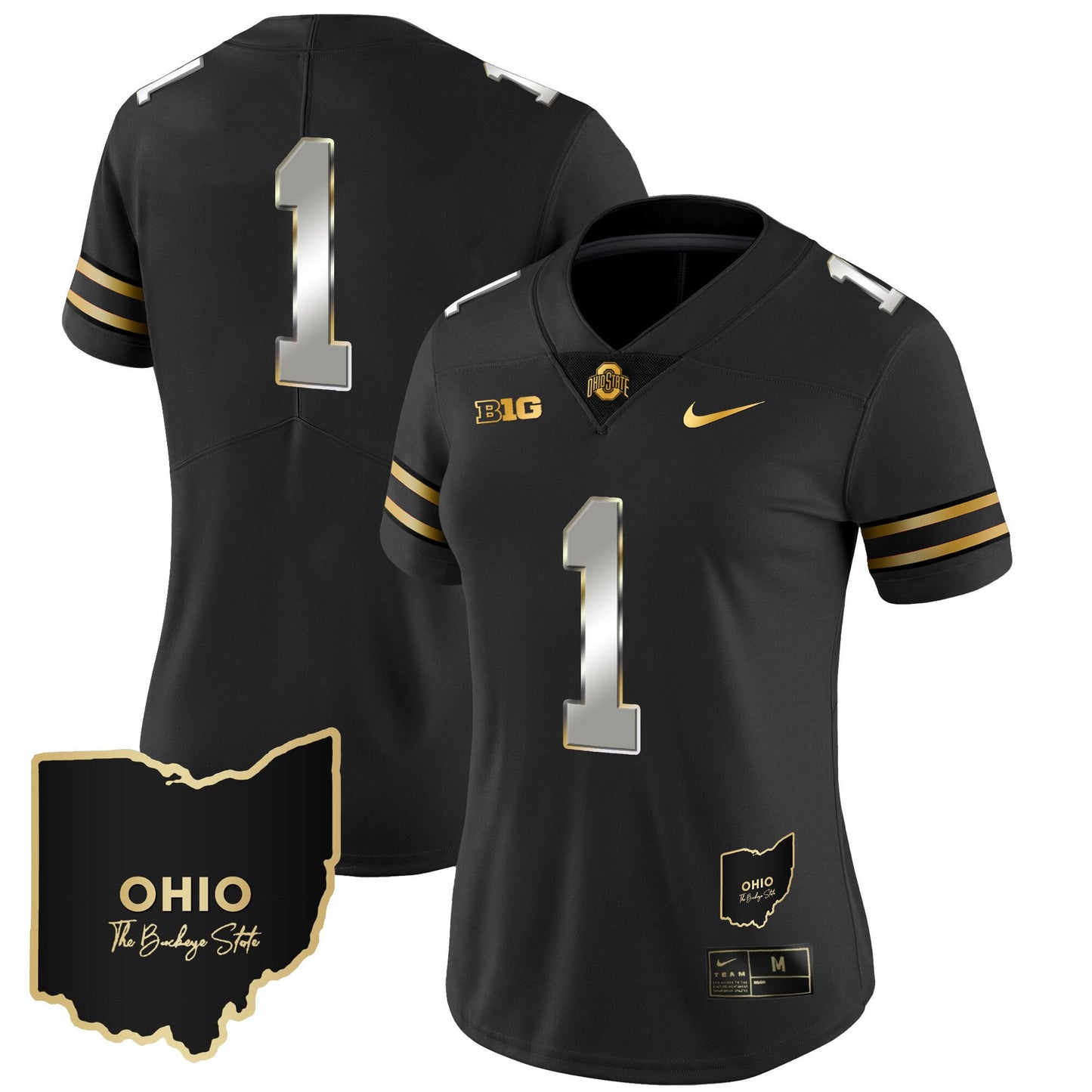 Women's Ohio State Buckeyes 2023 Vapor Limited Gold Jersey - Ohio Patch - All Stitched