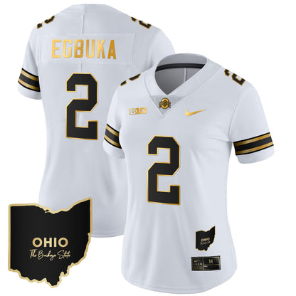 Women's Ohio State Buckeyes 2023 Vapor Limited Gold Jersey - Ohio Patch - All Stitched