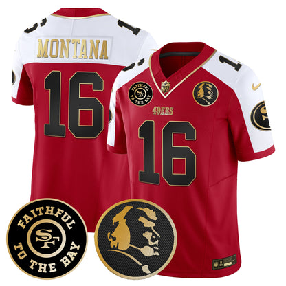 49ers Faithful & John Madden Patch Vapor Jersey - All Stitched