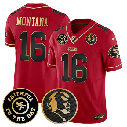 49ers Faithful & John Madden Patch Vapor Jersey - All Stitched