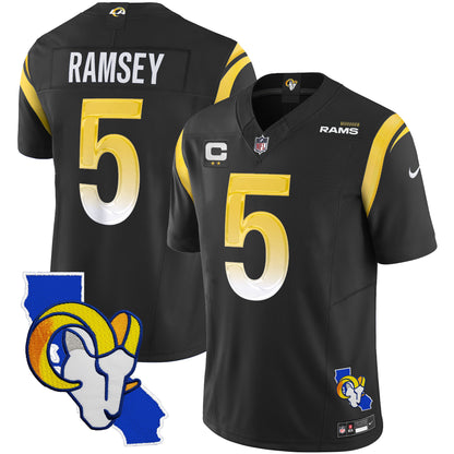 Rams California Patch Vapor Limited Jersey - All Stitched