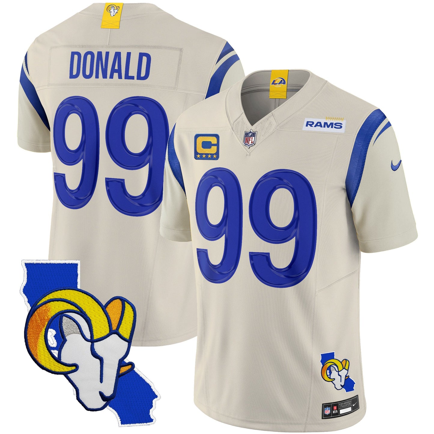 Rams California Patch Vapor Limited Jersey - All Stitched