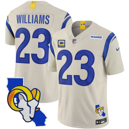 Rams California Patch Vapor Limited Jersey - All Stitched