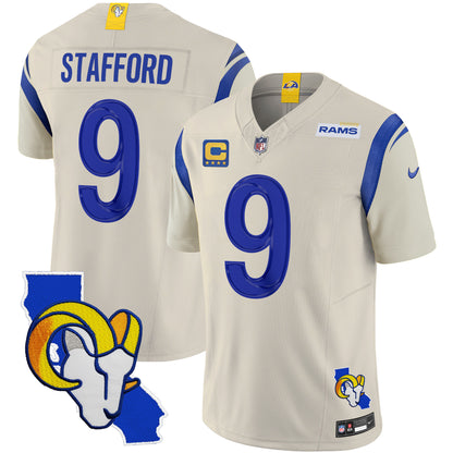 Rams California Patch Vapor Limited Jersey - All Stitched