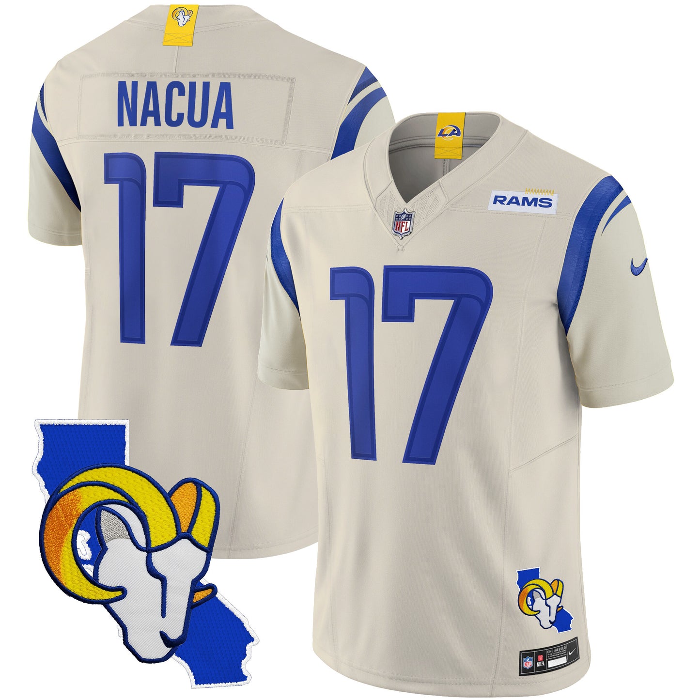 Rams California Patch Vapor Limited Jersey - All Stitched