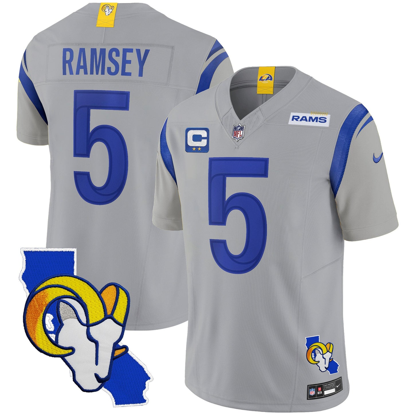 Rams California Patch Vapor Limited Jersey - All Stitched