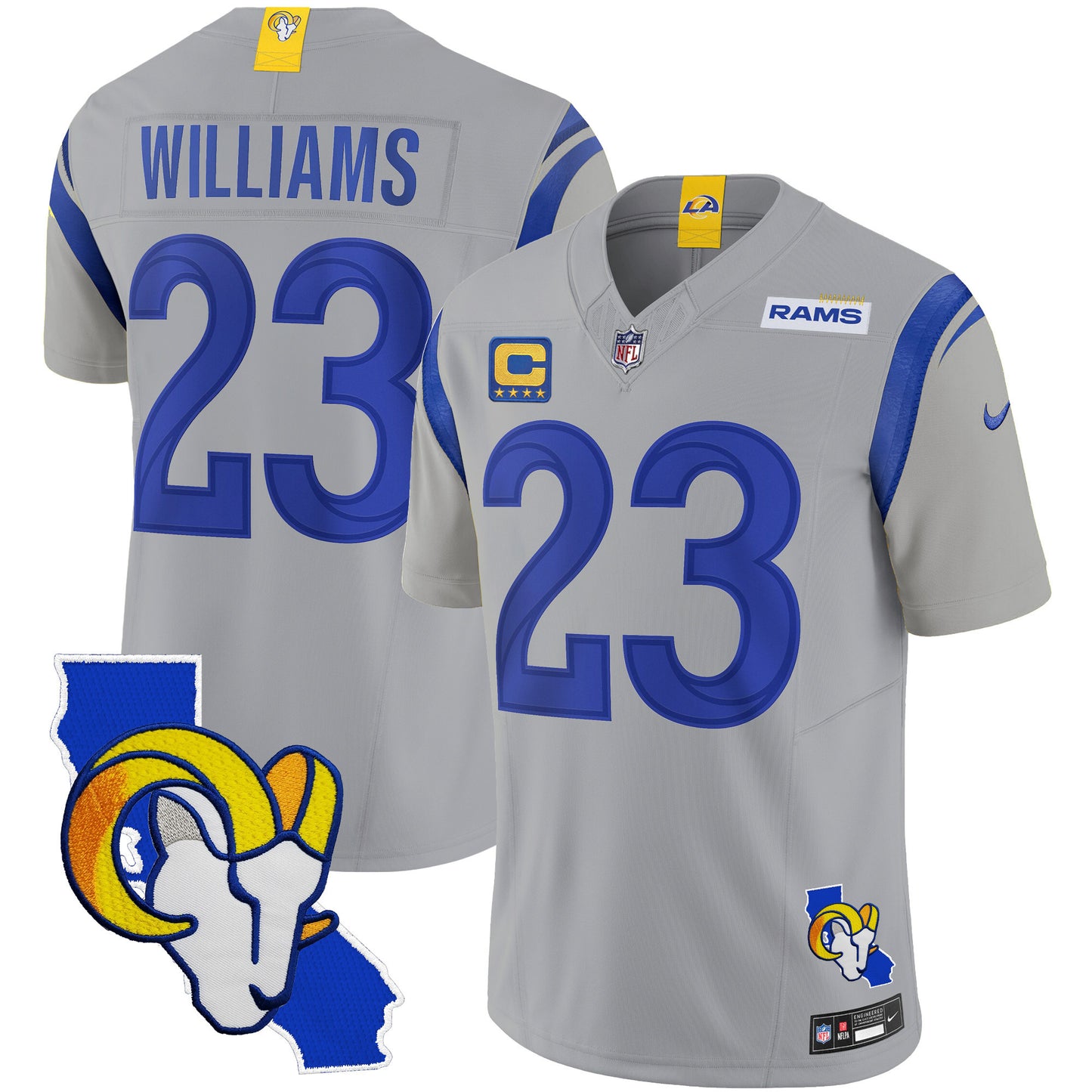 Rams California Patch Vapor Limited Jersey - All Stitched