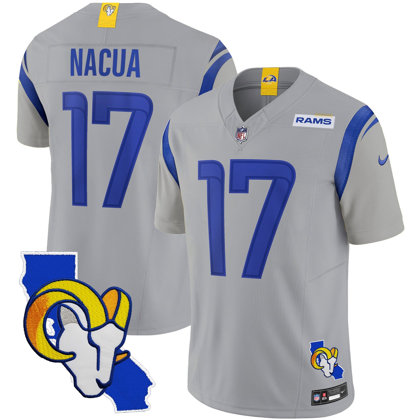 Rams California Patch Vapor Limited Jersey - All Stitched