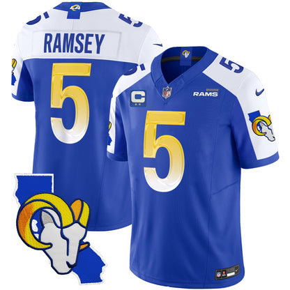 Rams California Patch Vapor Limited Jersey - All Stitched