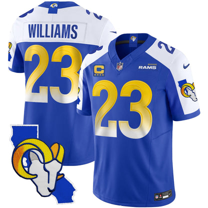 Rams California Patch Vapor Limited Jersey - All Stitched