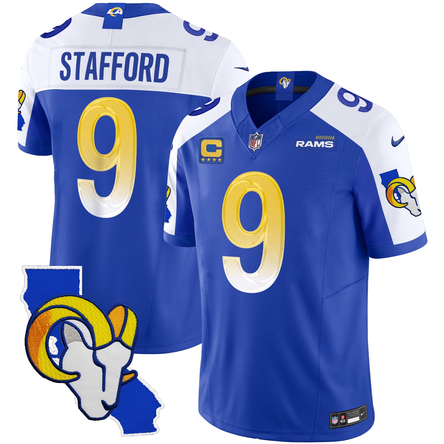 Rams California Patch Vapor Limited Jersey - All Stitched