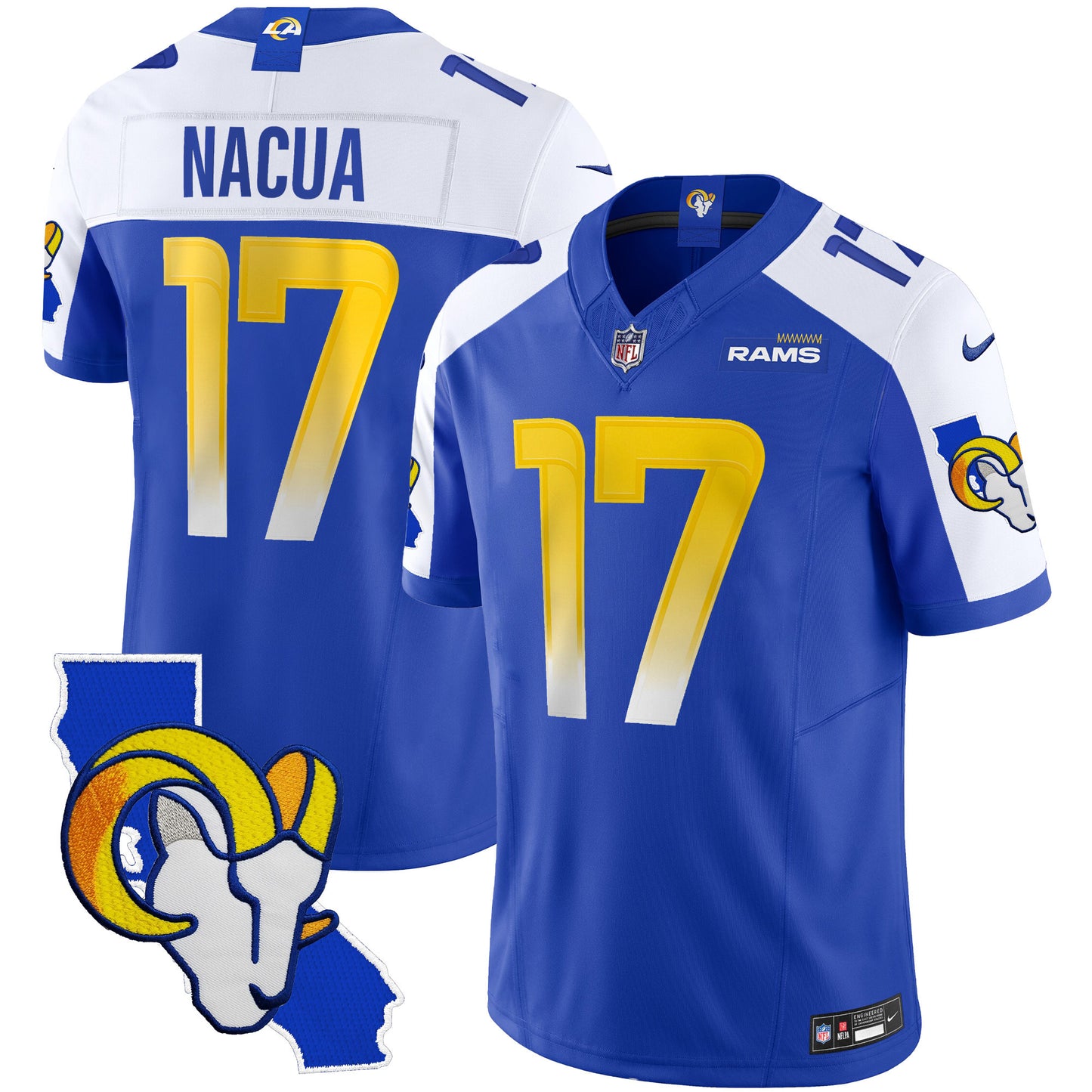 Rams California Patch Vapor Limited Jersey - All Stitched