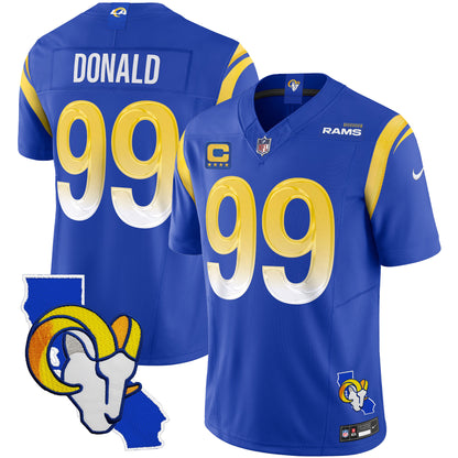 Rams California Patch Vapor Limited Jersey - All Stitched