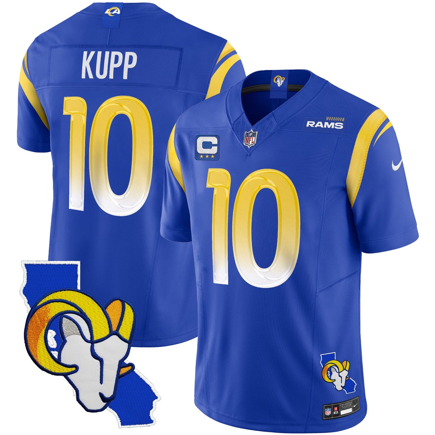 Rams California Patch Vapor Limited Jersey - All Stitched