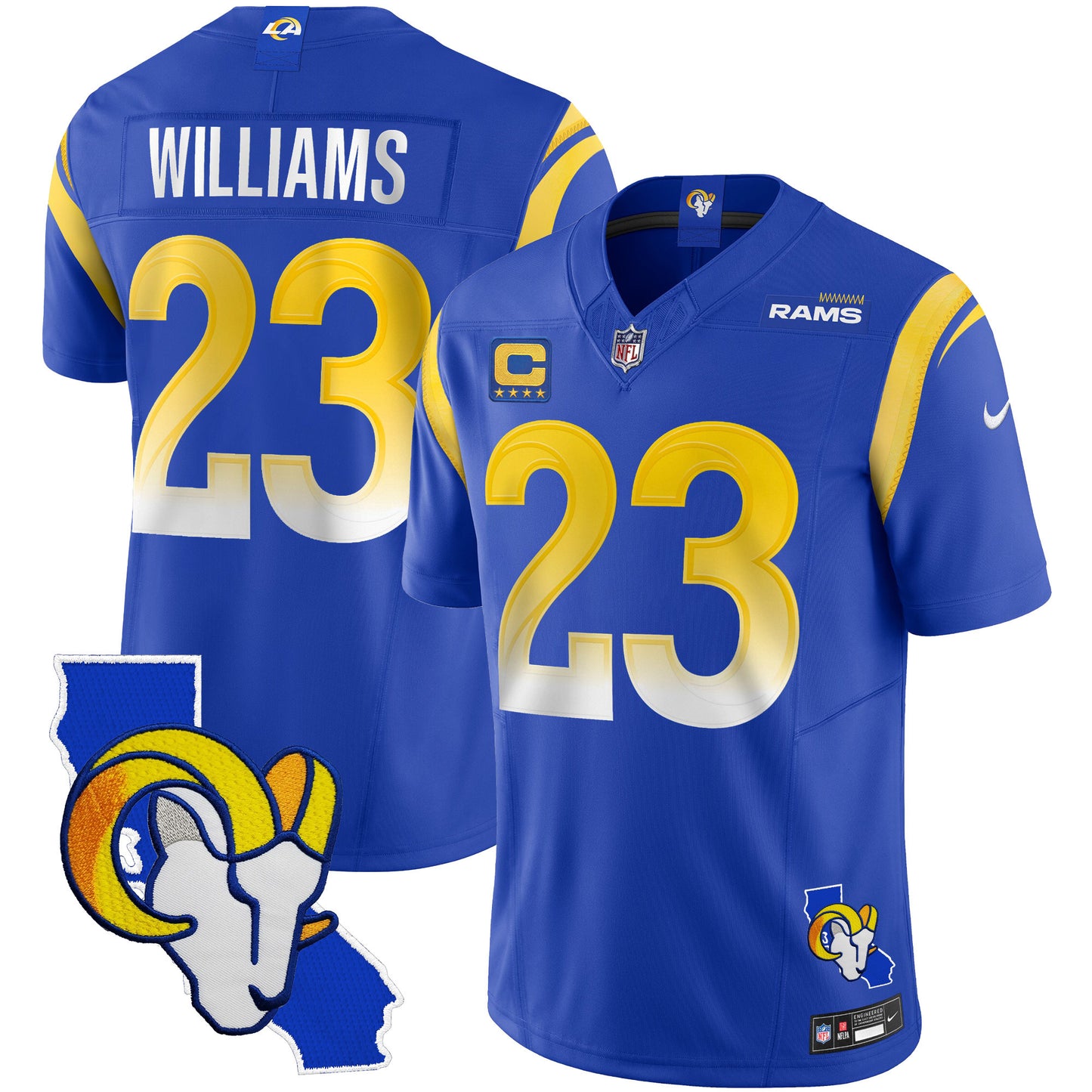 Rams California Patch Vapor Limited Jersey - All Stitched