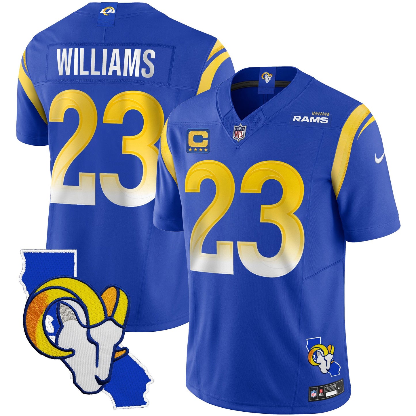 Rams California Patch Vapor Limited Jersey - All Stitched