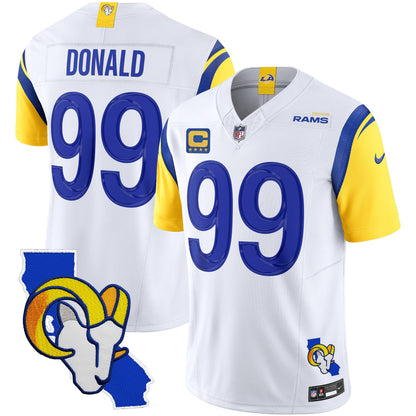 Rams California Patch Vapor Limited Jersey - All Stitched