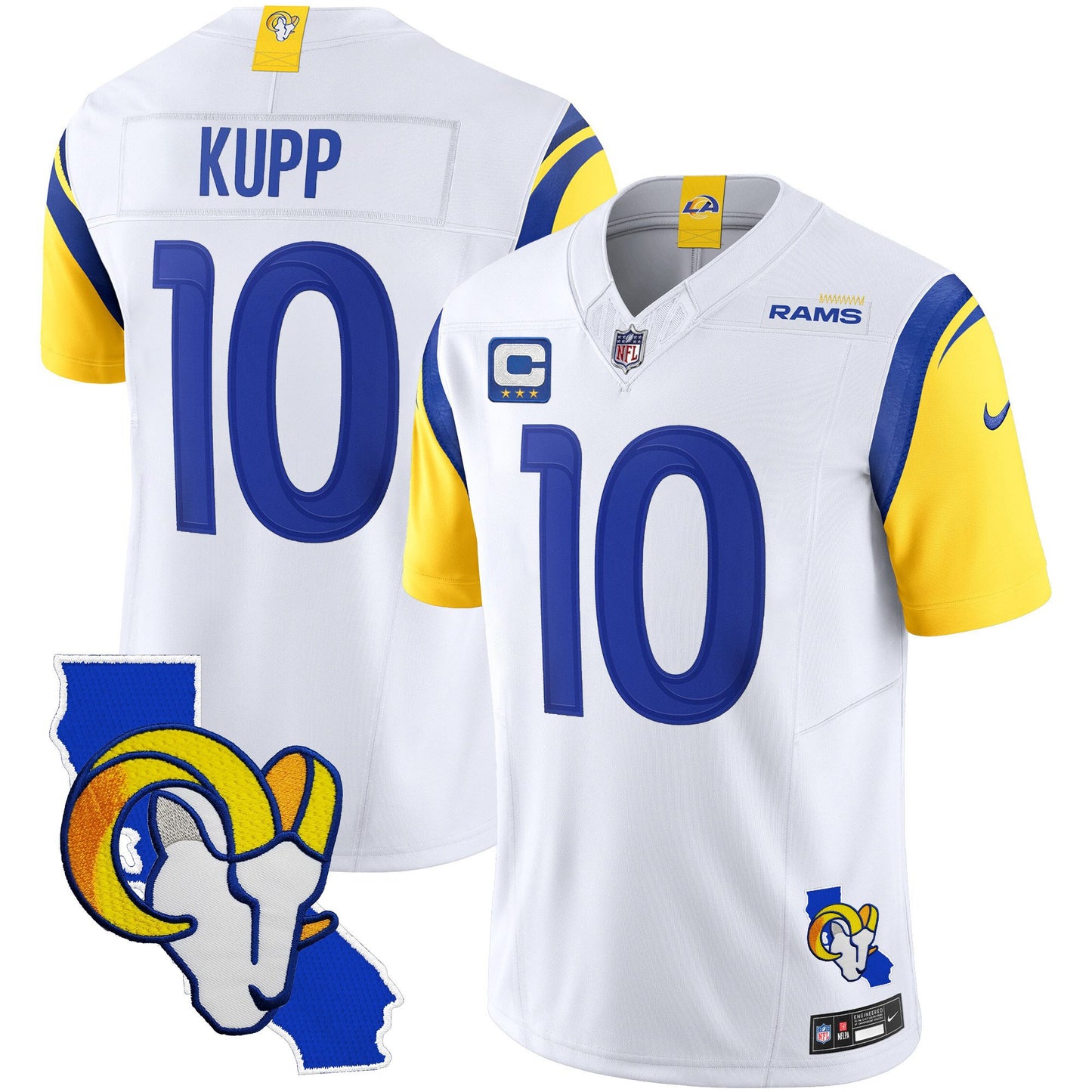 Rams California Patch Vapor Limited Jersey - All Stitched