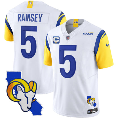 Rams California Patch Vapor Limited Jersey - All Stitched