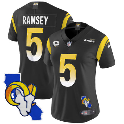 Women's Rams California Patch Vapor Limited Jersey - All Stitched