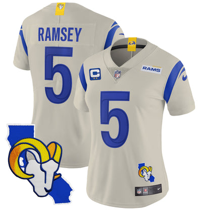 Women's Rams California Patch Vapor Limited Jersey - All Stitched