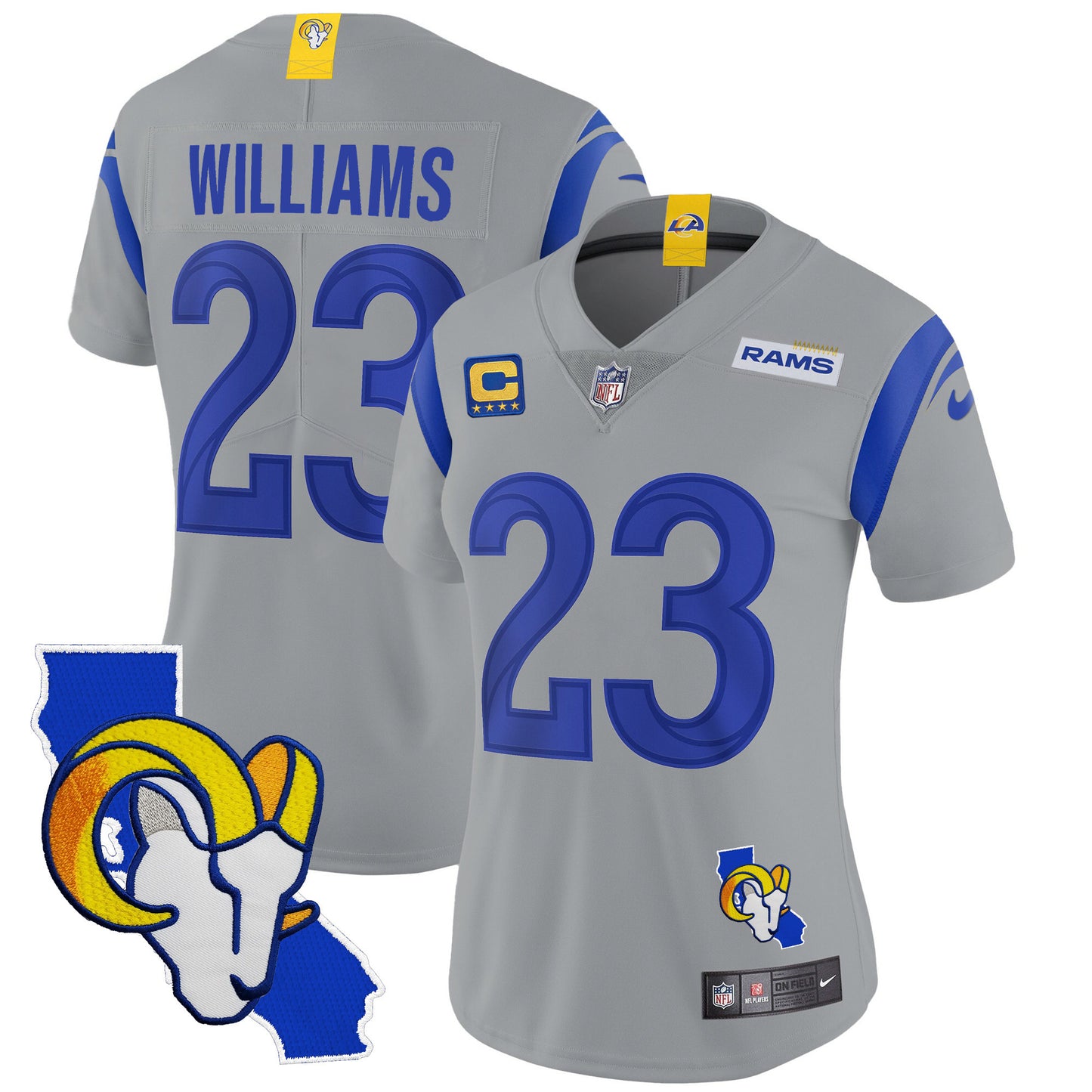 Women's Rams California Patch Vapor Limited Jersey - All Stitched