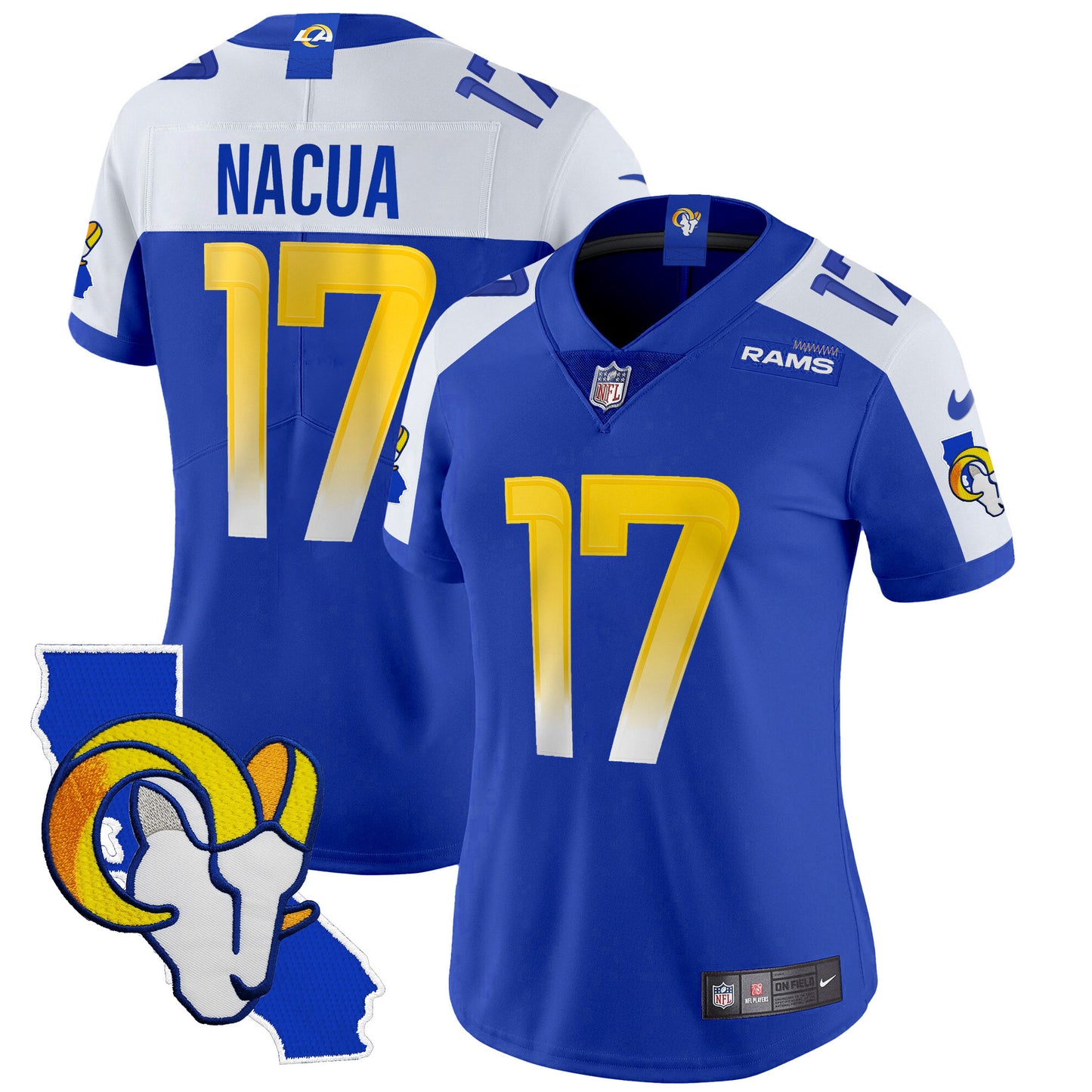 Women's Rams California Patch Vapor Limited Jersey - All Stitched