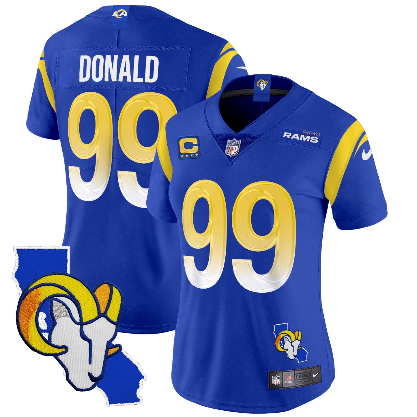 Women's Rams California Patch Vapor Limited Jersey - All Stitched