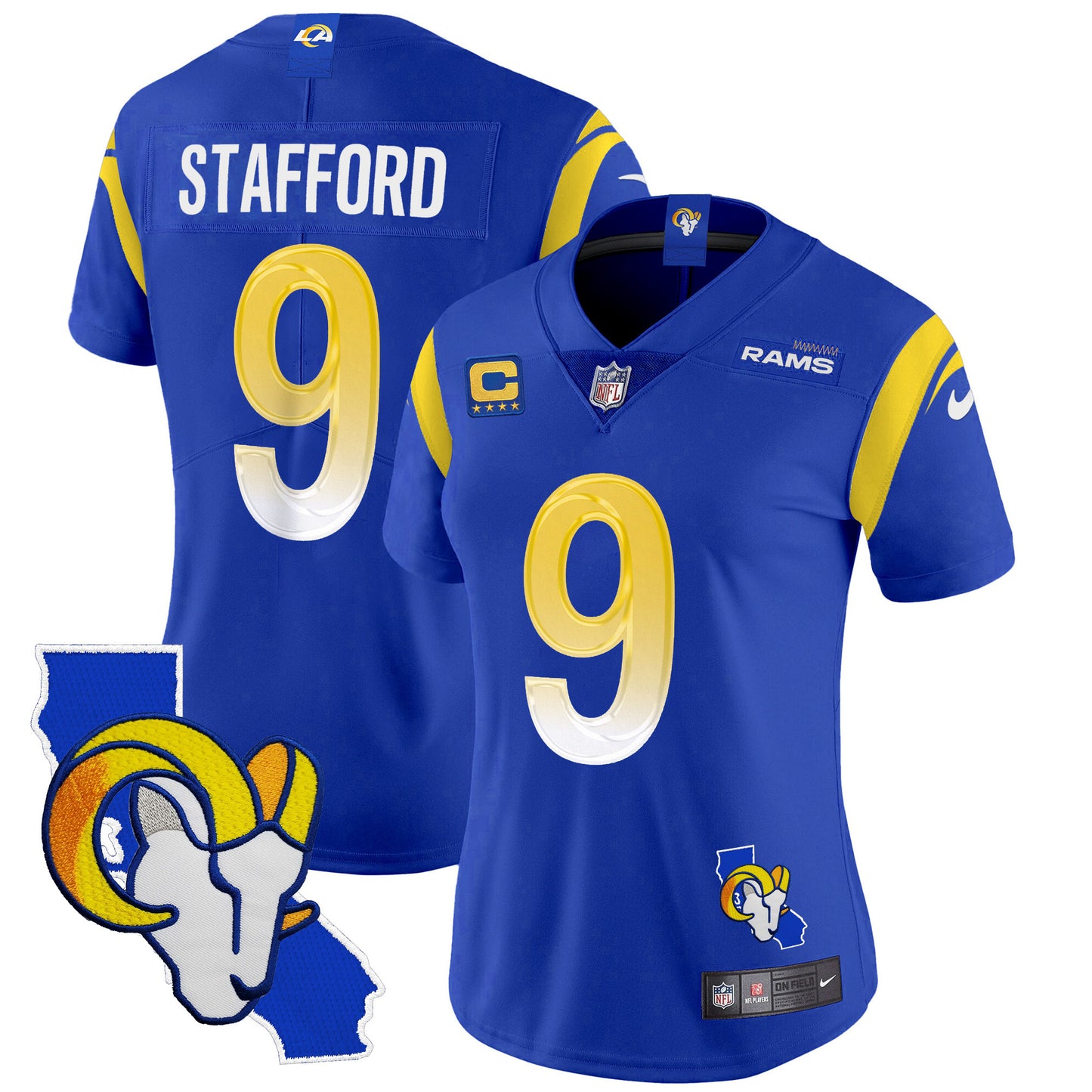 Women's Rams California Patch Vapor Limited Jersey - All Stitched