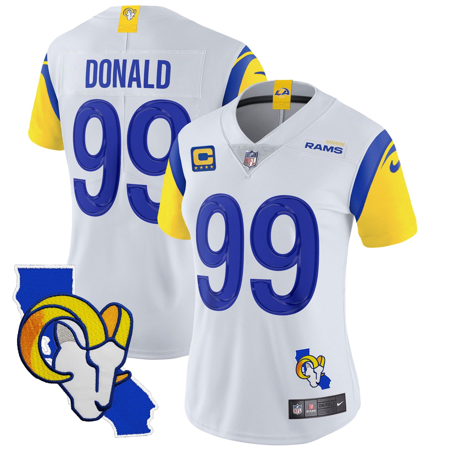 Women's Rams California Patch Vapor Limited Jersey - All Stitched