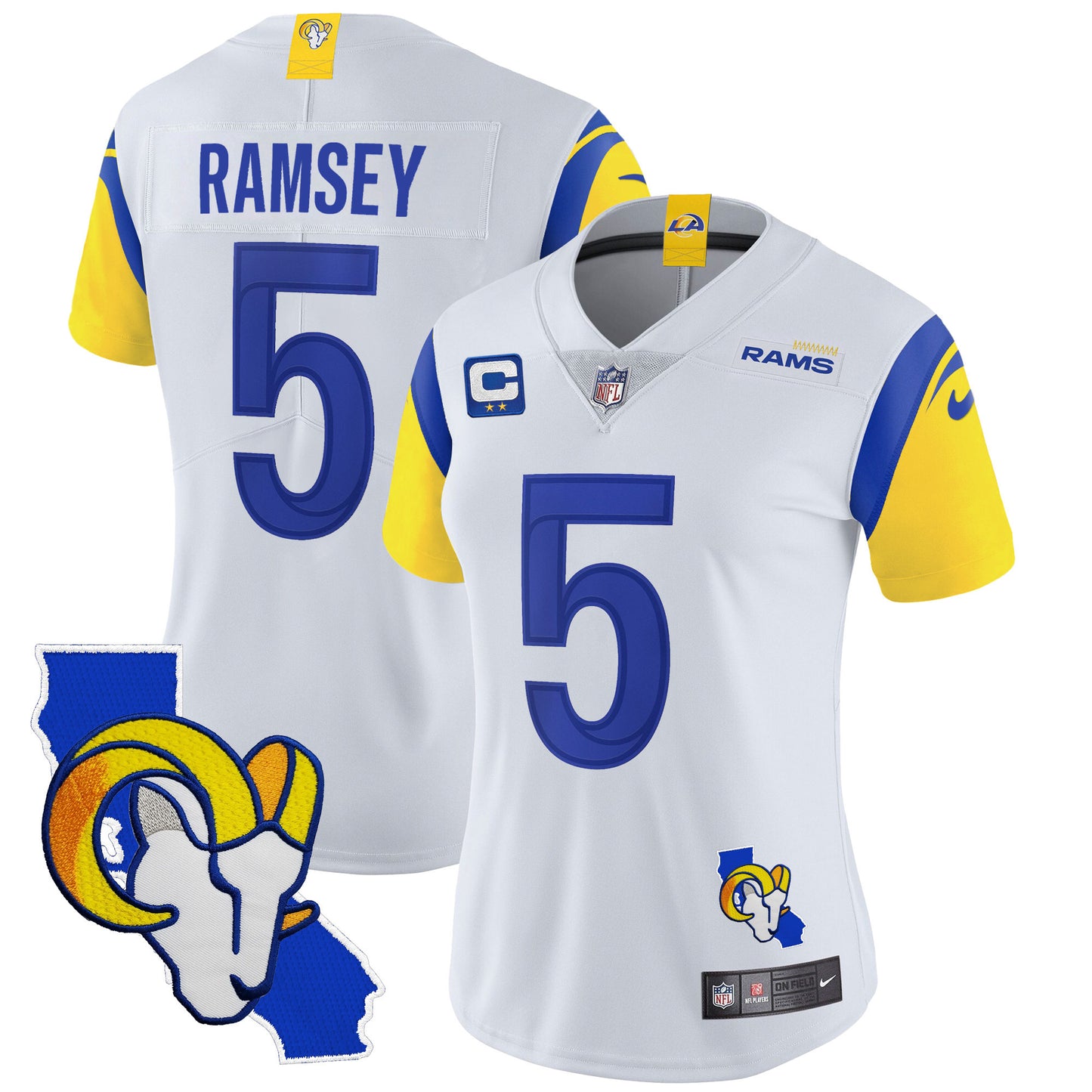 Women's Rams California Patch Vapor Limited Jersey - All Stitched